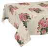 Wachstischdecke Wachstuch Tischdecke Wachstuch Meterware Tischdecke abwaschbar Gartentischdecke Postkarte Rosen – 90x130cm, Schnittkante