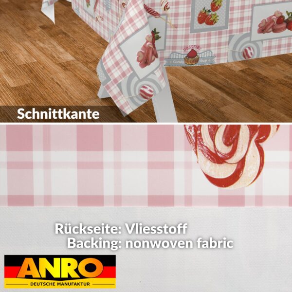 Wachstischdecke Wachstuch Tischdecke Wachstuch Meterware Tischdecke abwaschbar Gartentischdecke Süßigkeiten – 90x130cm, Schnittkante