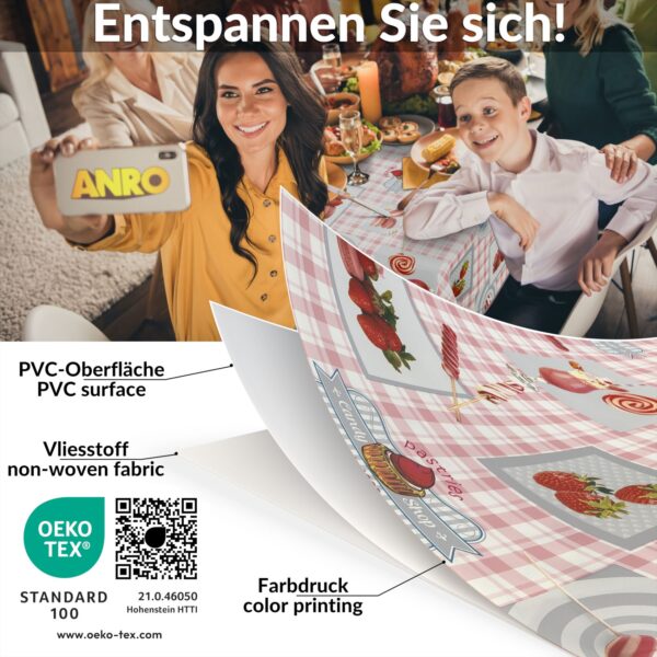 Wachstischdecke Wachstuch Tischdecke Wachstuch Meterware Tischdecke abwaschbar Gartentischdecke Süßigkeiten – 90x130cm, Schnittkante