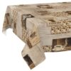 Wachstischdecke Wachstuch Tischdecke Wachstuch Meterware Tischdecke abwaschbar Gartentischdecke Coffee – 90x130cm, Schnittkante
