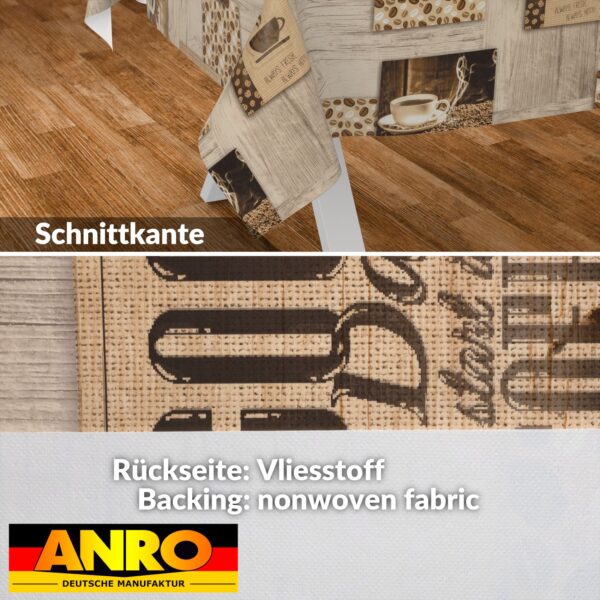 Wachstischdecke Wachstuch Tischdecke Wachstuch Meterware Tischdecke abwaschbar Gartentischdecke Coffee – 90x130cm, Schnittkante