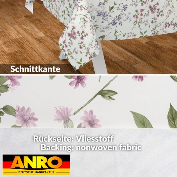 Wachstischdecke Wachstuch Tischdecke Wachstuch Meterware Tischdecke abwaschbar Gartentischdecke Blümchen – 90x130cm, Schnittkante