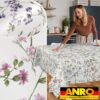 Wachstischdecke Wachstuch Tischdecke Wachstuch Meterware Tischdecke abwaschbar Gartentischdecke Blümchen – 90x130cm, Schnittkante