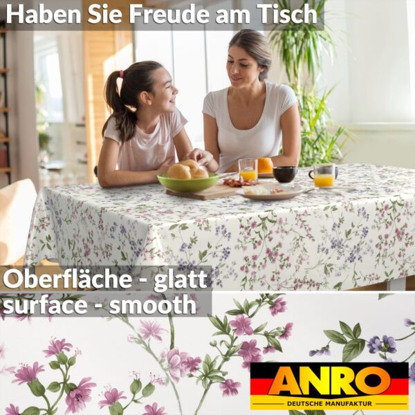 Wachstischdecke Wachstuch Tischdecke Wachstuch Meterware Tischdecke abwaschbar Gartentischdecke Blümchen – 90x130cm, Schnittkante