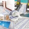 Weichschaummatte Badematte rutschfest Badvorleger Meterware Antirutschmatte Marmor Blau Breite 65cm