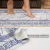 Weichschaummatte Badematte rutschfest Badvorleger Meterware Antirutschmatte Marmor Blau Breite 65cm