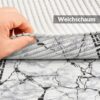 Weichschaummatte Badematte rutschfest Badvorleger Meterware Antirutschmatte Marmor Schwarz Breite 65cm