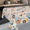 Wachstischdecke Wachstuch Tischdecke Wachstuch Meterware Tischdecke abwaschbar Gartentischdecke Coffee Time – 90x130cm, Schnittkante