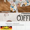 Wachstischdecke Wachstuch Tischdecke Wachstuch Meterware Tischdecke abwaschbar Gartentischdecke Coffee Time – 90x130cm, Schnittkante