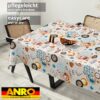 Wachstischdecke Wachstuch Tischdecke Wachstuch Meterware Tischdecke abwaschbar Gartentischdecke Coffee Time – 90x130cm, Schnittkante