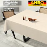 Tischdecke abwaschbar Tischtuch Tischwäsche Gartentischdecke Stofftischdecke Leinenoptik Baumwolle Leinen Uni Natur