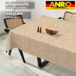 Tischdecke abwaschbar Tischtuch Tischwäsche Gartentischdecke Stofftischdecke Leinenoptik Baumwolle Leinen Uni Sand
