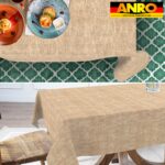 Tischdecke abwaschbar Tischtuch Tischwäsche Gartentischdecke Stofftischdecke Leinenoptik Baumwolle Leinen Uni Sand