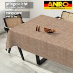 Tischdecke abwaschbar Tischtuch Tischwäsche Gartentischdecke Stofftischdecke Leinenoptik Baumwolle Leinen Uni Schoko