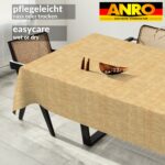 Tischdecke abwaschbar Tischtuch Tischwäsche Gartentischdecke Stofftischdecke Leinenoptik Baumwolle Leinen Uni Senf