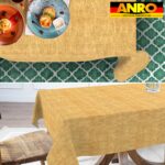 Tischdecke abwaschbar Tischtuch Tischwäsche Gartentischdecke Stofftischdecke Leinenoptik Baumwolle Leinen Uni Senf