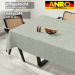 Tischdecke abwaschbar Tischtuch Tischwäsche Gartentischdecke Stofftischdecke Leinenoptik Baumwolle Leinen Uni Blau