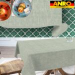 Tischdecke abwaschbar Tischtuch Tischwäsche Gartentischdecke Stofftischdecke Leinenoptik Baumwolle Leinen Uni Blau