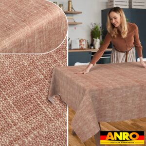 Tischdecke abwaschbar Tischtuch Tischwäsche Gartentischdecke Stofftischdecke Leinenoptik Baumwolle Leinen Uni Rot