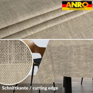 Tischdecke abwaschbar Tischtuch Tischwäsche Gartentischdecke Stofftischdecke Leinenoptik Baumwolle Leinen Uni Grau