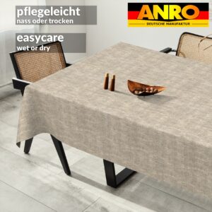 Tischdecke abwaschbar Tischtuch Tischwäsche Gartentischdecke Stofftischdecke Leinenoptik Baumwolle Leinen Uni Grau