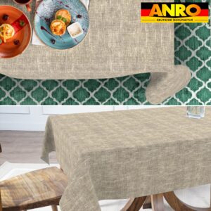 Tischdecke abwaschbar Tischtuch Tischwäsche Gartentischdecke Stofftischdecke Leinenoptik Baumwolle Leinen Uni Grau