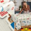 Tischdecke abwaschbar Tischtuch Tischwäsche Gartentischdecke Stofftischdecke Baumwolle Polyester Selene