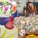 Tischdecke abwaschbar Tischtuch Tischwäsche Gartentischdecke Stofftischdecke Baumwolle Polyester Chiara