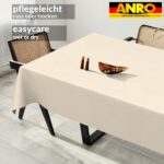 Tischdecke abwaschbar Tischtuch Tischwäsche Gartentischdecke Stofftischdecke Leinenoptik Baumwolle Leinen Uni Natur