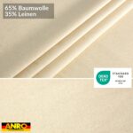 Tischdecke abwaschbar Tischtuch Tischwäsche Gartentischdecke Stofftischdecke Leinenoptik Baumwolle Leinen Uni Natur