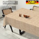 Tischdecke abwaschbar Tischtuch Tischwäsche Gartentischdecke Stofftischdecke Leinenoptik Baumwolle Leinen Uni Sand