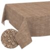 Tischdecke abwaschbar Tischtuch Tischwäsche Gartentischdecke Stofftischdecke Leinenoptik Baumwolle Leinen Uni Schoko