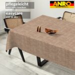 Tischdecke abwaschbar Tischtuch Tischwäsche Gartentischdecke Stofftischdecke Leinenoptik Baumwolle Leinen Uni Schoko