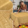 Tischdecke abwaschbar Tischtuch Tischwäsche Gartentischdecke Stofftischdecke Leinenoptik Baumwolle Leinen Uni Senf