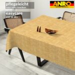Tischdecke abwaschbar Tischtuch Tischwäsche Gartentischdecke Stofftischdecke Leinenoptik Baumwolle Leinen Uni Senf