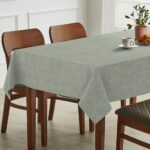 Tischdecke abwaschbar Tischtuch Tischwäsche Gartentischdecke Stofftischdecke Leinenoptik Baumwolle Leinen Uni Blau