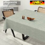 Tischdecke abwaschbar Tischtuch Tischwäsche Gartentischdecke Stofftischdecke Leinenoptik Baumwolle Leinen Uni Blau
