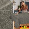 Tischdecke abwaschbar Tischtuch Tischwäsche Gartentischdecke Stofftischdecke Leinenoptik Baumwolle Leinen Uni Anthrazit