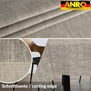 Tischdecke abwaschbar Tischtuch Tischwäsche Gartentischdecke Stofftischdecke Leinenoptik Baumwolle Leinen Uni Grau