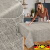 Tischdecke abwaschbar Tischtuch Tischwäsche Gartentischdecke Stofftischdecke Leinenoptik Baumwolle Leinen Uni Grau