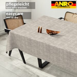 Tischdecke abwaschbar Tischtuch Tischwäsche Gartentischdecke Stofftischdecke Leinenoptik Baumwolle Leinen Uni Grau