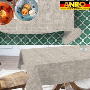 Tischdecke abwaschbar Tischtuch Tischwäsche Gartentischdecke Stofftischdecke Leinenoptik Baumwolle Leinen Uni Grau
