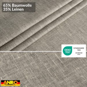 Tischdecke abwaschbar Tischtuch Tischwäsche Gartentischdecke Stofftischdecke Leinenoptik Baumwolle Leinen Uni Grau
