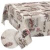 Tischdecke aus Stoff Textil Tischwäsche abwaschbar Tischtuch Baumwolle Polyester Cacao In-/Outdoor Tischdecke – 90x130cm, Schnittkante