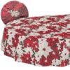 MRT68850_OV_10 Weihnachtstischdecke Textil Tischdecke Tischwäsche abwaschbar Tischtuch Baumwolle Polyester Christmas Flower – Oval 280x140cm, Schnittkante