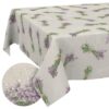 Tischdecke aus Stoff Textil Tischwäsche abwaschbar Tischtuch Baumwolle Polyester Lavender Beige In-/Outdoor Tischdecke