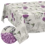 Tischdecke aus Stoff Textil Tischwäsche abwaschbar Tischtuch Baumwolle Polyester Hydrangea Purple In-/Outdoor Tischdecke
