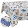 GTGANNA-02_SQ_10FK Stoff Tischdecke abwaschbar Tischwäsche Textil Tischtuch Baumwolle Polyester Maritim Outdoor Tischdecke Gartentischdecke – 100x140cm, Schnittkante