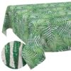 Stoff Tischdecke abwaschbar Tischwäsche Textil Tischtuch Baumwolle Polyester Tropik Outdoor Tischdecke Gartentischdecke – 90x130cm, Schnittkante