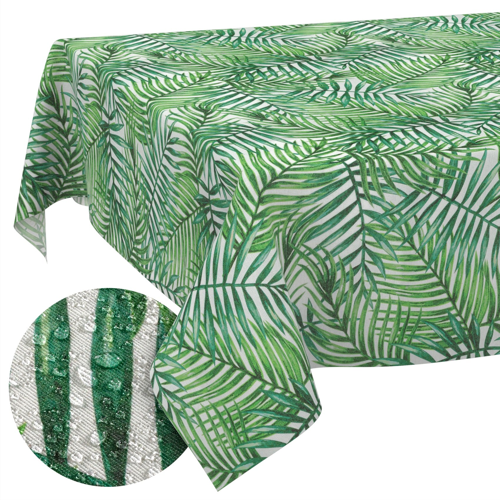 Stoff Tischdecke abwaschbar Tischwäsche Textil Tischtuch Baumwolle Polyester Tropik Outdoor Tischdecke Gartentischdecke - 90x130cm / schnittkante